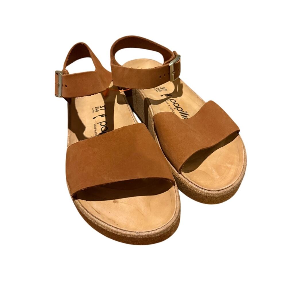 NWOT Birkenstock Papillio Glenda Wedge Sandals – Cognac, Women’s Size 6 - Picture 3 of 9